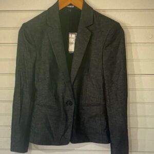 Express Charcoal Gray Single-Button Blazer